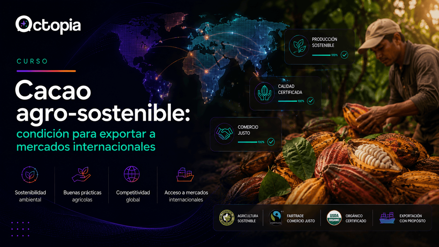 Cacao agro-sostenible: condición para exportar a mercados internacionales