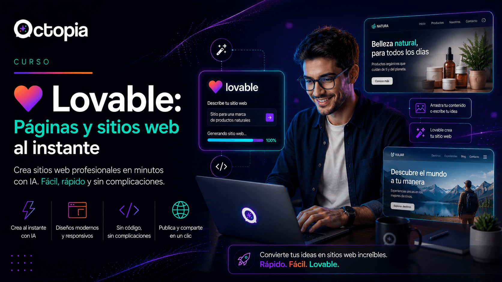 Lovable: Páginas y sitios web al instante